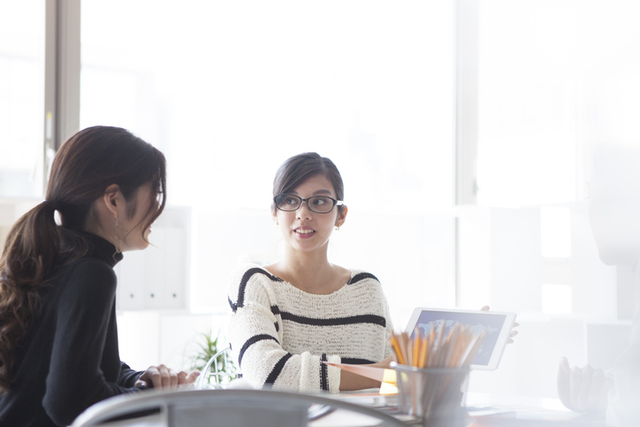 Two women in an office